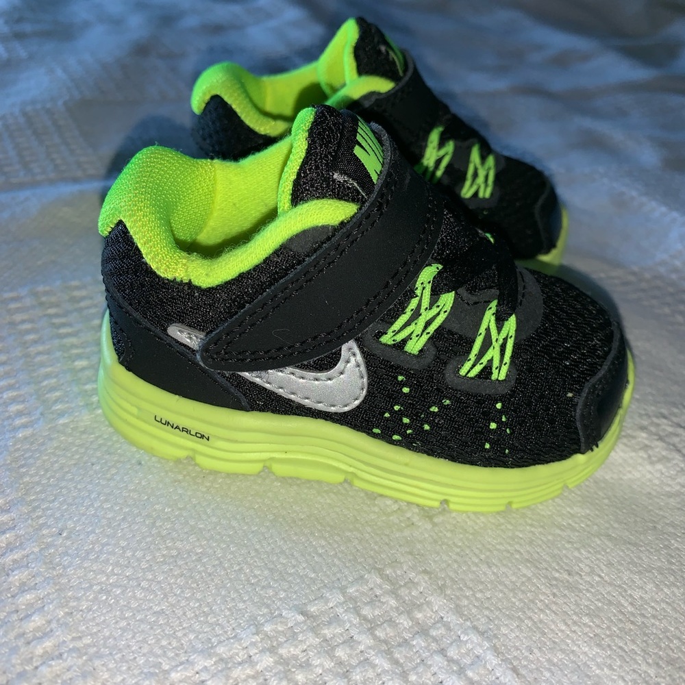 Lime green and black nike